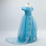 Maxbell Princess Flower Girls Long Pageant Tulle Wedding Prom Gown Dress  with Belt