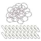 Maxbell 20pcs 10cm Ball Chain+50pcs Split Key Rings 25mm Scrapbooking Key Chains DIY