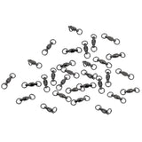 Maxbell 30 Pieces Ball Bearing Swivel Hook High Strength Fishing Swivels Solid Rings 2#