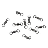 Maxbell 30 Pieces Ball Bearing Swivel Hook High Strength Fishing Swivels Solid Rings 2#