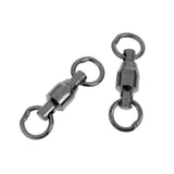 Maxbell 30 Pieces Ball Bearing Swivel Hook High Strength Fishing Swivels Solid Rings 2#