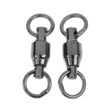 Maxbell 30 Pieces Ball Bearing Swivel Hook High Strength Fishing Swivels Solid Rings 2#