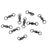 Maxbell 30 Pieces Ball Bearing Swivel Hook High Strength Fishing Swivels Solid Rings 2#