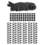 Maxbell 60Pcs Shock Bungee Cord Hook Karabiner Cord +5mm 5m Elastic Cord Bungee Rope