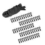 Maxbell 60Pcs Shock Bungee Cord Hook Karabiner Cord +5mm 5m Elastic Cord Bungee Rope