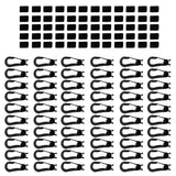 Maxbell 60Pcs Shock Bungee Cord Hook Karabiner Cord +5mm 5m Elastic Cord Bungee Rope