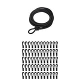 Maxbell 60Pcs Shock Bungee Cord Hook Karabiner Cord +5mm 5m Elastic Cord Bungee Rope