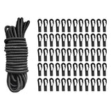 Maxbell 60Pcs Shock Bungee Cord Hook Karabiner Cord +5mm 5m Elastic Cord Bungee Rope