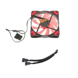 Maxbell 3/4Pin 15 LED 120mm PC Case CPU Cooling Fan+4pin 2Ways Y Splitter Fan Cable