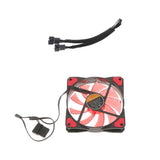 Maxbell 3/4Pin 15 LED 120mm PC Case CPU Cooling Fan+4pin 2Ways Y Splitter Fan Cable