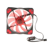 Maxbell 3/4Pin 15 LED 120mm PC Case CPU Cooling Fan+4pin 2Ways Y Splitter Fan Cable