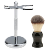 Maxbell Men's Shaving Brush with Stainless Steel Razor Display Holder Stand Rack
