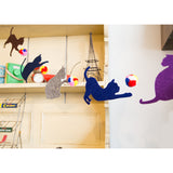 Maxbell 2 Pieces Lovely Cat Chasing Hanging Ball Bunting Banner Garland Home Party Table Decor