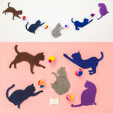 Maxbell 2 Pieces Lovely Cat Chasing Hanging Ball Bunting Banner Garland Home Party Table Decor