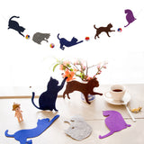 Maxbell 2 Pieces Lovely Cat Chasing Hanging Ball Bunting Banner Garland Home Party Table Decor