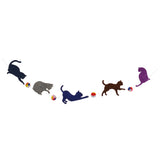 Maxbell 2 Pieces Lovely Cat Chasing Hanging Ball Bunting Banner Garland Home Party Table Decor