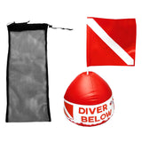 Maxbell Diving Swimming Fin Shoes Mesh Bag + Scuba Flag Marker with Inflatable Buoy