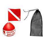 Maxbell Diving Swimming Fin Shoes Mesh Bag + Scuba Flag Marker with Inflatable Buoy