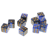 Maxbell 10pcs Plastic D6 Dices Set Double-Colors for Dungeons & Dragons DND MTG RPG Party Table Games Blue Black