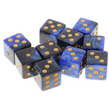 Maxbell 10pcs Plastic D6 Dices Set Double-Colors for Dungeons & Dragons DND MTG RPG Party Table Games Blue Black
