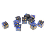 Maxbell 10pcs Plastic D6 Dices Set Double-Colors for Dungeons & Dragons DND MTG RPG Party Table Games Blue Black