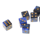 Maxbell 10pcs Plastic D6 Dices Set Double-Colors for Dungeons & Dragons DND MTG RPG Party Table Games Blue Black