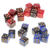 Maxbell 10pcs Plastic D6 Dices Set Double-Colors for Dungeons & Dragons DND MTG RPG Party Table Games Red Black