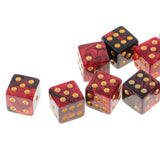 Maxbell 10pcs Plastic D6 Dices Set Double-Colors for Dungeons & Dragons DND MTG RPG Party Table Games Red Black