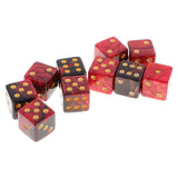 Maxbell 10pcs Plastic D6 Dices Set Double-Colors for Dungeons & Dragons DND MTG RPG Party Table Games Red Black