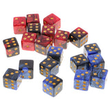 Maxbell 10pcs Plastic D6 Dices Set Double-Colors for Dungeons & Dragons DND MTG RPG Party Table Games Red Black