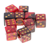 Maxbell 10pcs Plastic D6 Dices Set Double-Colors for Dungeons & Dragons DND MTG RPG Party Table Games Red Black