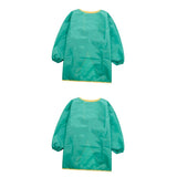 Maxbell 2pcs Toddler Kids Long Sleeve Painting Cooking Apron School Smock Green