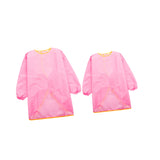 Maxbell 2pcs Child Kids Long Sleeve Apron Drawing Cooking Craft Art Smock Pink