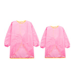 Maxbell 2pcs Child Kids Long Sleeve Apron Drawing Cooking Craft Art Smock Pink