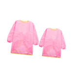 Maxbell 2pcs Child Kids Long Sleeve Apron Drawing Cooking Craft Art Smock Pink