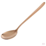 Maxbell 3 Piece Stainless Steel Korean Style Long Handle Tea Dinner Soup Spoon Rose Gold 8.07×1.57 inch