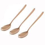 Maxbell 3 Piece Stainless Steel Korean Style Long Handle Tea Dinner Soup Spoon Rose Gold 8.07×1.57 inch