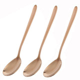 Maxbell 3 Piece Stainless Steel Korean Style Long Handle Tea Dinner Soup Spoon Rose Gold 8.07×1.57 inch