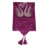Maxbell Luxury Velvet Bed Table Runner Tablecloth with Cushion Cover Pillowcase #1