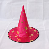 Maxbell 2/set Kids Wizard Witch Hat Gold Stars Printed Halloween Costume Fancy Dress