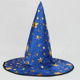 Maxbell 2/set Kids Wizard Witch Hat Gold Stars Printed Halloween Costume Fancy Dress