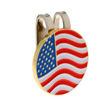 Maxbell 2 Pieces USA Flag Alloy Golf Ball Marker Magnetic Hat Clip Golf Accessories