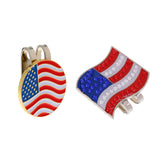 Maxbell 2 Pieces USA Flag Alloy Golf Ball Marker Magnetic Hat Clip Golf Accessories