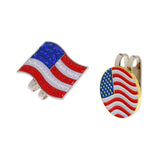 Maxbell 2 Pieces USA Flag Alloy Golf Ball Marker Magnetic Hat Clip Golf Accessories