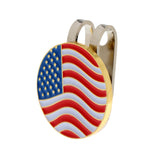 Maxbell 2 Pieces USA Flag Alloy Golf Ball Marker Magnetic Hat Clip Golf Accessories