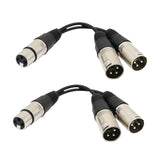 Maxbell 2 Pieces XLR Female to 2 Male Pro Audio Microphone Cable Splitter Cord