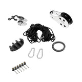 Maxbell 16 Pieces/ Set Kayak Canoe Boat Anchor Trolley Kit Pulley Cleat Pad Eye Rope