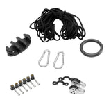 Maxbell 16 Pieces/ Set Kayak Canoe Boat Anchor Trolley Kit Pulley Cleat Pad Eye Rope