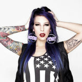 Maxbell 2 Pairs BOOM POW Heart Doll Dangle Earrings Acrylic Stud Women Hip Hop Party