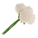 Maxbell 15Piece Peony Simulation Flowers Bouquet Home Wedding Party Decor Milk White